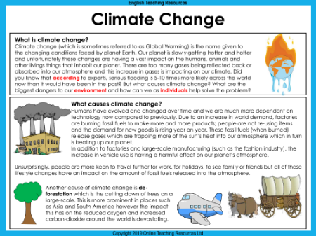Climate Change - Unit 2 - Example Report Worksheet