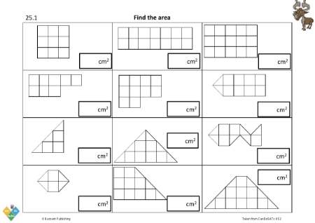 Calculate and compare the area of squares and rectangles including using standard units [M7]