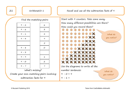 Recall and use all the subtraction facts of 9