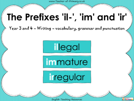 The Prefixes 'il-', 'im' and 'ir' - PowerPoint