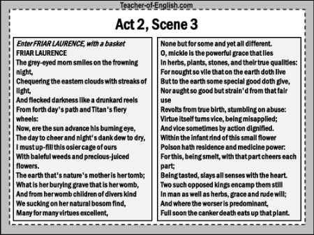 Friar Lawrence - Act 2, Scene 3 handout