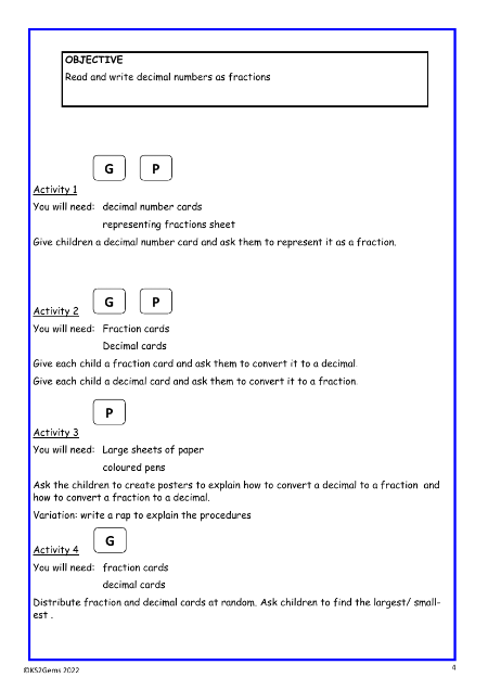 Decimals as fractions worksheet