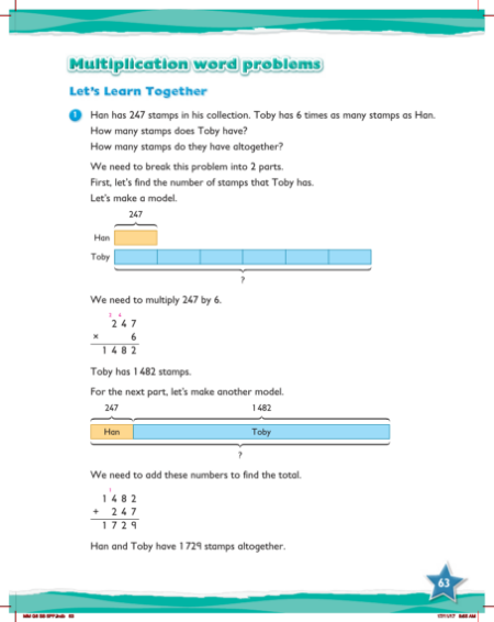 Learn together, Multiplication word problems (1)