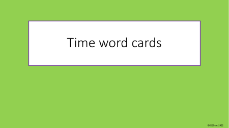 Time word Cards