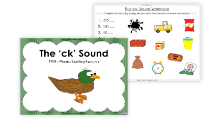 The 'ck' Sound - English Phonics Teaching Resource withs