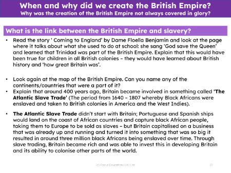 The British Empire and slavery - Info pack