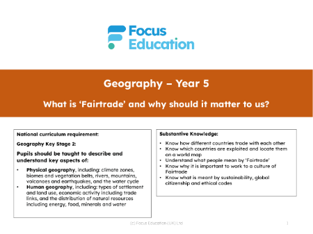 Long-term overview - Fairtrade - 4th Grade