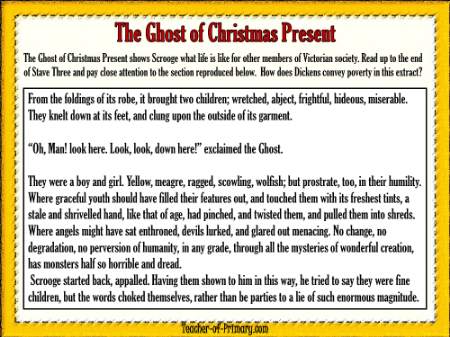 A Christmas Carol - Lesson 6 - The Ghost of Christmas Present Worksheet