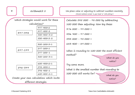 Use place value or adjusting to subtract numbers mentally