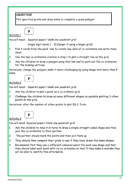 Plot points to complete a polygon worksheet