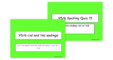 Words Ending in 'cial' and 'tial'