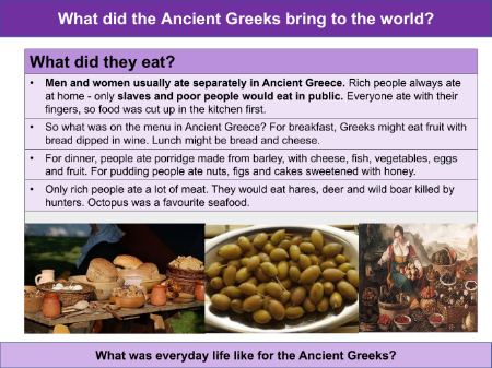 Food of the Ancient Greeks - Info sheet