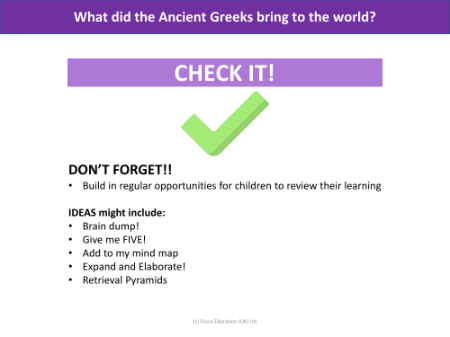 Check it! - Ancient Greeks - Year 3