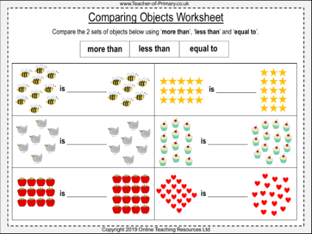 Comparing Objects - Worksheet