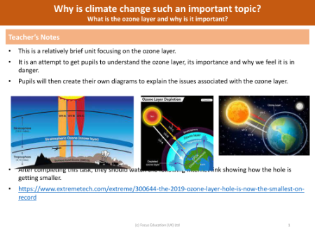 What is the ozone layer and why is it important? - teacher's notes