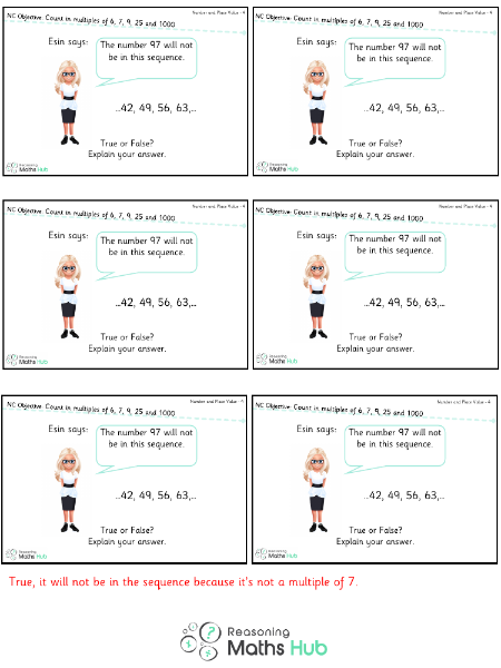 Count in multiples of 6, 7, 9, 25 and 1000 3 - Reasoning