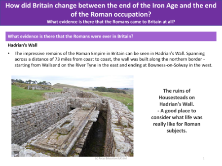 Evidence the Romans were in Britain - Info pack