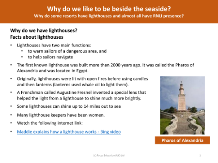 Lighthouses - Info sheet