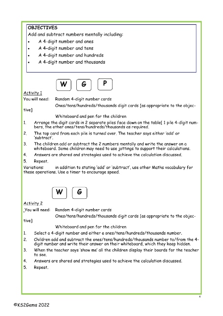 Add and subtract mentally worksheet