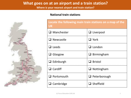 Locate on a map - UK National train stations