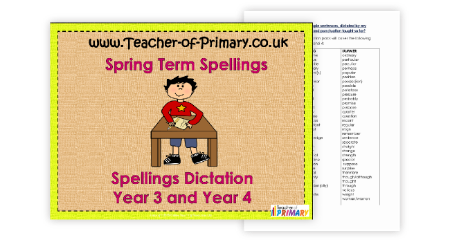 2nd Grade and 3rd Grade Spring Term Spellings