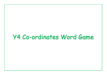 Co-ordinate Word Game