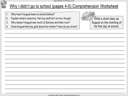 Why I Didn't Go to School - Comprehension Worksheet 2