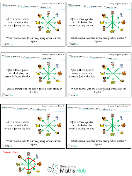 Recognise angles as a property of shape or a description of a turn 5 - Reasoning