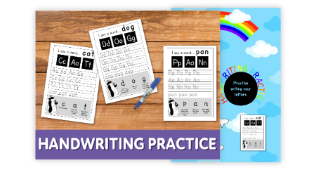 No prep, Printable Worksheets - Handwriting Practice (4+ years)