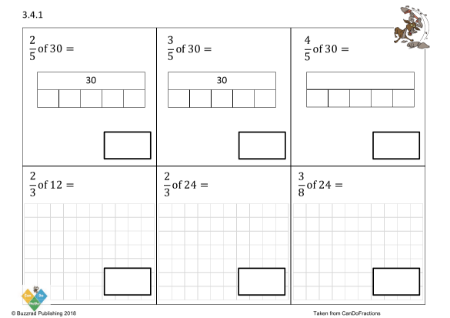 Find non-unit fractions of an amount