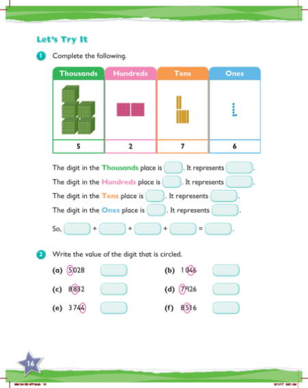 Max Maths, Year 4, Try it, Place value to 10000