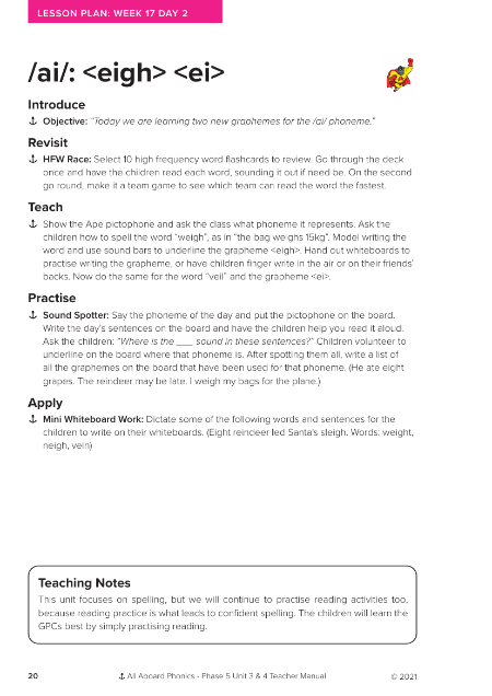 New Graphemes "eigh, ei"  - Lesson plan 