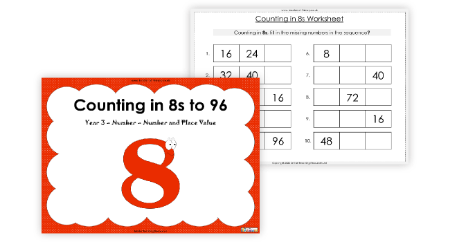 Counting in 8s to 96