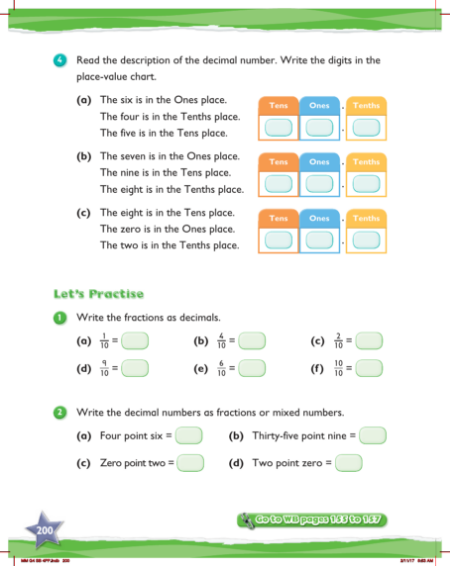 Max Maths, Year 4, Try it, Tenths (2)