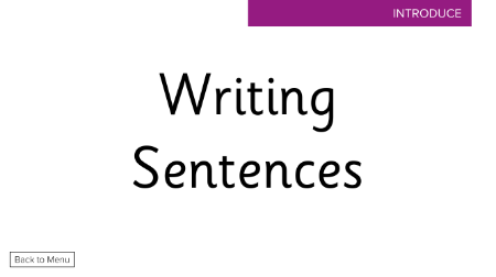 Writing sentences  - Presentation 