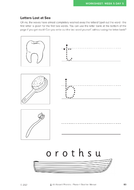 Letters Lost at Sea activity - Worksheet 