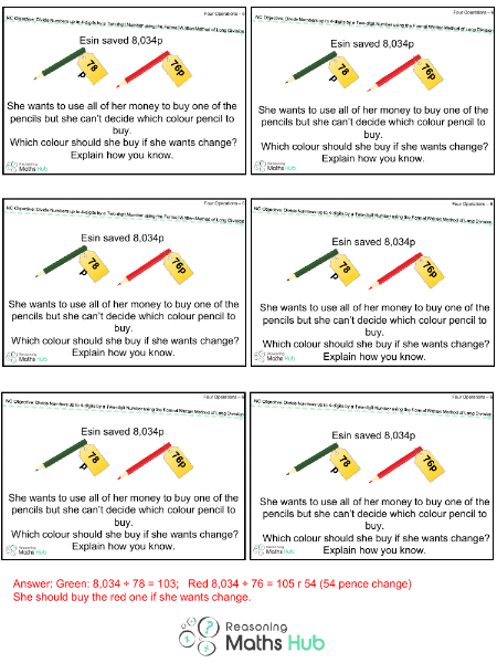 Divide Numbers up to 4 Digits by a Two-Digit Whole Number Using the Formal Written Method of Long Division 5 - Reasoning