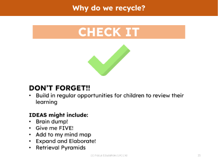 Check it! - Recycling - Kindergarten