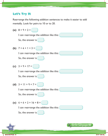 Max Maths, Year 4, Try it, Mental addition
