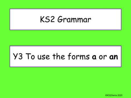 Use of 'a' or 'an' Presentation