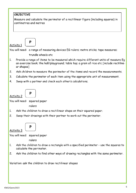 Perimeter of rectilinear figures in cm and m worksheet