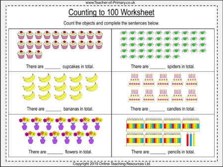 Counting to 100 - Worksheet