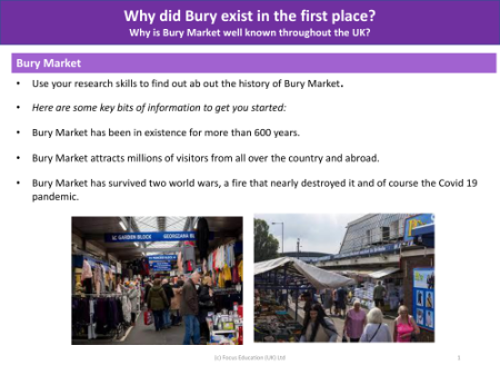 Bury Market - History of Bury - Year 3