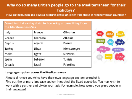 Mediterranean countries - Info sheet