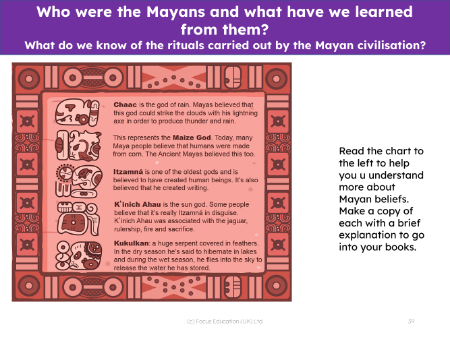 Maya Gods - Info sheet