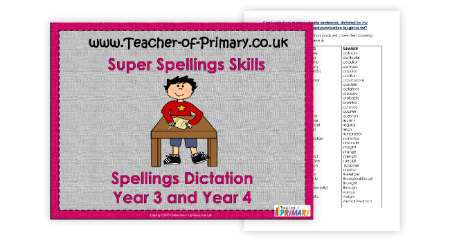 Spellings Dictation 2nd Grade and 3rd Grade