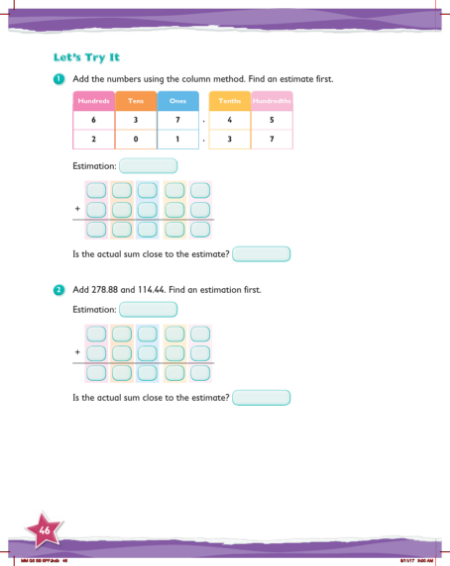 Max Maths, Year 5, Try it, Written methods