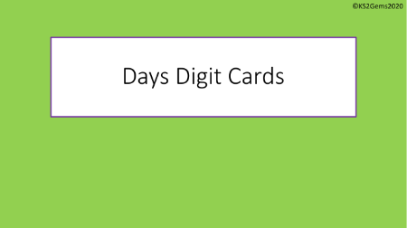 Days Digit Cards