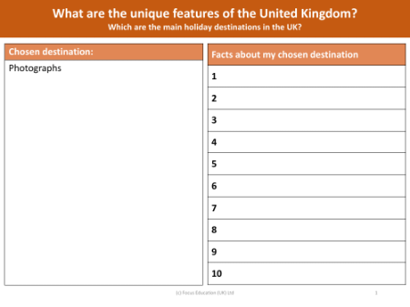 Chosen UK destination Fact Sheet - Year 3