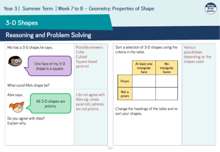 3-D Shapes: Reasoning and Problem Solving